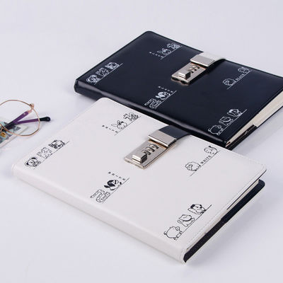 Hardcover A5 Pu Leather Diary with Coded Lock Promotion Journal Pen Notebook Set