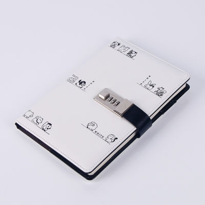 Hardcover A5 Pu Leather Diary with Coded Lock Promotion Journal Pen Notebook Set