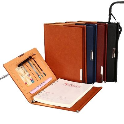 A5 Customized Logo PU Leather Notepad with 100 Sheets Inner Pages and Daily Weekly Monthly Planner