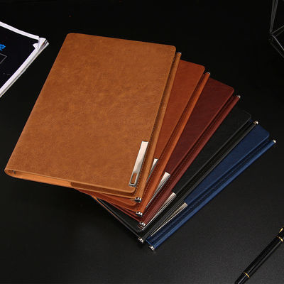 A5 Customized Logo PU Leather Notepad with 100 Sheets Inner Pages and Daily Weekly Monthly Planner