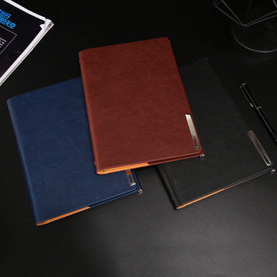 A5 Customized Logo PU Leather Notepad with 100 Sheets Inner Pages and Daily Weekly Monthly Planner