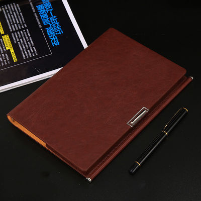 A5 Customized Logo PU Leather Notepad with 100 Sheets Inner Pages and Daily Weekly Monthly Planner